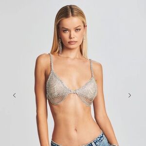 Retrofete rhinestone chain bra